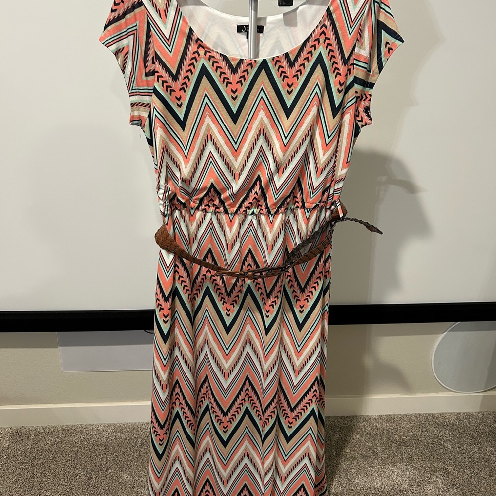 J for Justify Salmon and Teal Maxi Sundress
